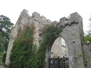 Back view of the castle and archway