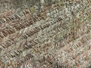 Herringbone pattern of the original wall