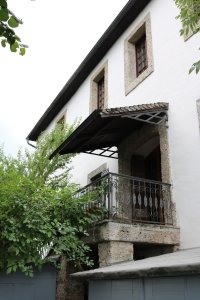 The back door of the castle, leading to the garden terrace