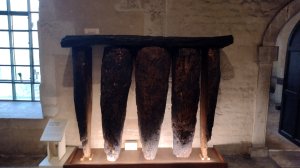 The tree logs used as foundations for the tower
