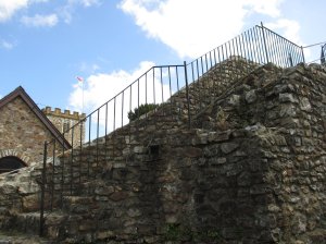 The steps up to the tower