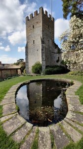 The Great Tower reflected in the pond of the Tower Garden (Click to expand full picture)