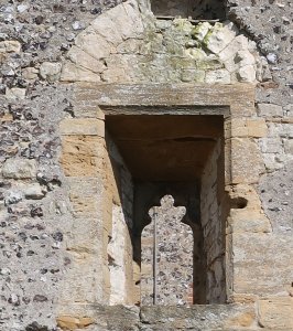 The remains of a doorway on the back of the gatehouse, showing where the upper floors would have been