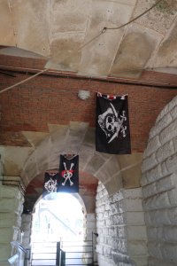 Pirate flage decorate the entrance gateway!