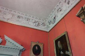 'Malahide Orange' paint on the walls of the Drawing Room