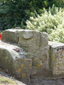 Remains of a face carving in the castle precinct