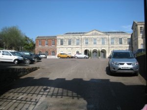 The Georgian buildings built on the site of the castle