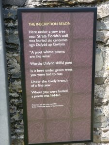 The plaque to poet Dafydd ap Gwilym