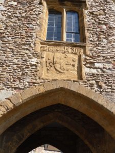 The arms of Bishop Walter Langton, above the gatehouse