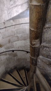 The spiral stairs