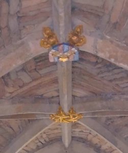 Close-up of the ceiling bosses