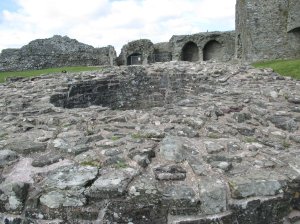Remains of the round tower, part of the original curtain wall which was demolished once the castle was enlarged