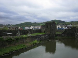 Siege weapons and the view across the moat