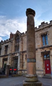 Roman column outside the Minster