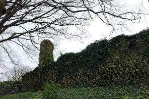 View of the remains of the tower and some walling