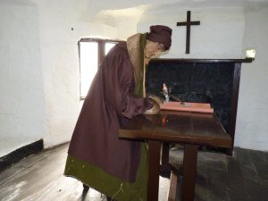 Wax model of Gerald of Wales