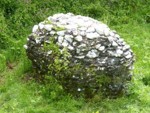 A piece of masonry resting in the castle ditch