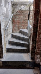 The steps up to the roof