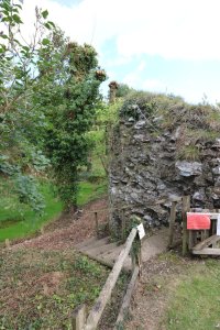 Steps down to the moat walk