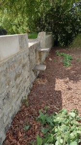 Steps leading to the grassy area behind the keep