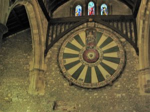 View of the round table, inside the great hall