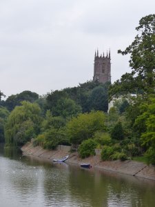 The river Exe, protecting the western side of the castle