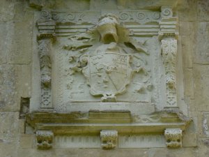 Detail of crest above the castle entrance