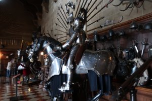 Part of the armour collection in the Great Hall