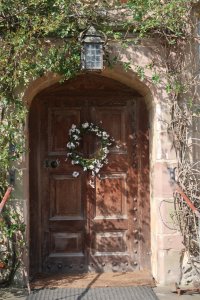 The front door to the main house