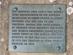 Plaque about the gates