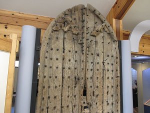 Original door, now in the abbey museum